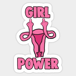 Girl Power Fallopian Flip Off Feminist Sticker